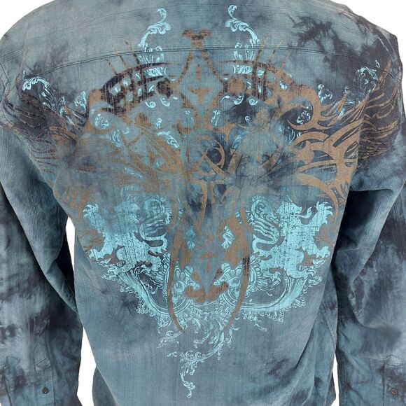 HELIX Men Sz S Black Textured Button Shirt Exclusive Design 100% Cotton - Picture 10 of 10